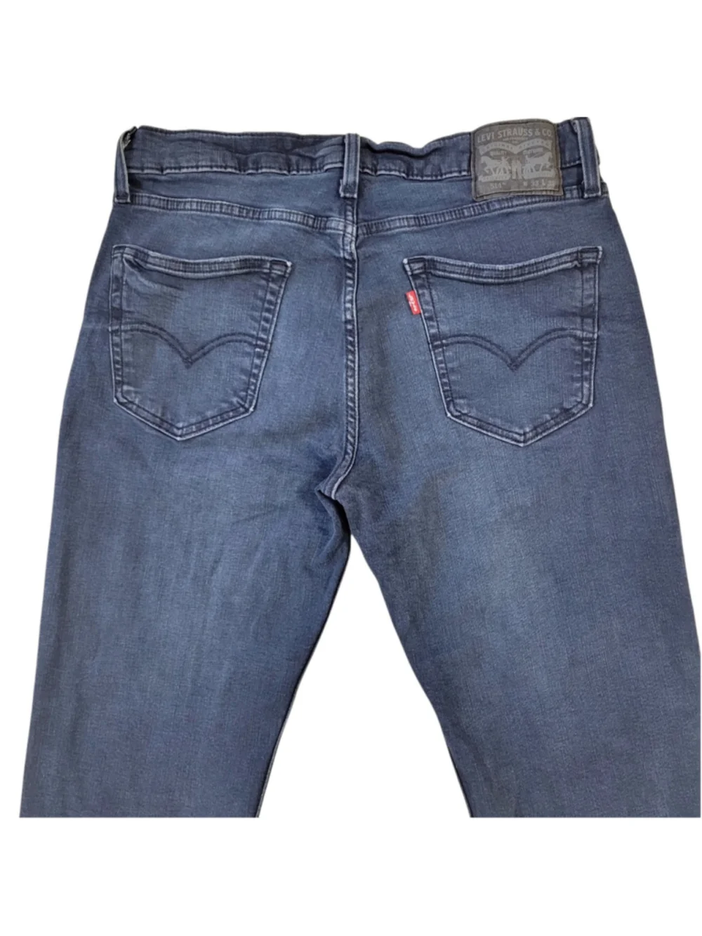 Levi's 514 Straight Cotton Elastane Blend Blue Jeans Men's Size 33/32 Pre-owned